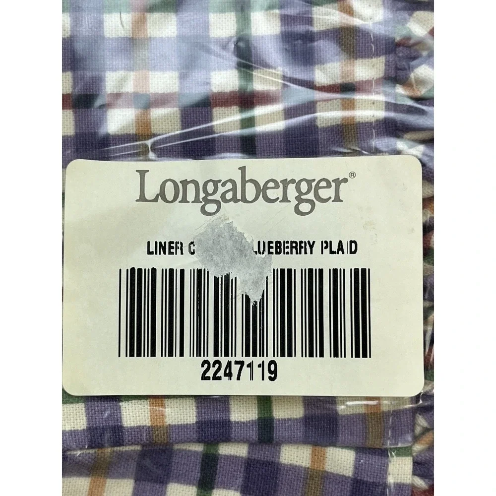 Longaberger‎ Fabric Liner for Candle Basket in Blueberry Plaid 2247119 NEW